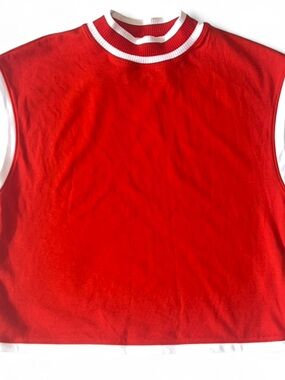 Calia Red Rib Collar Crop Tank Stretch Breathable | XS-NWT | FreeGift w/purchase